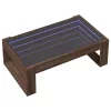 Barna tölgy végtelen hatású LED-es dohányzóasztal 90x53x30 cm