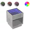 Betonszürke végtelen hatású LED-es dohányzóasztal 40x40x50 cm