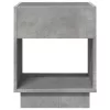 Betonszürke végtelen hatású LED-es dohányzóasztal 40x40x50 cm