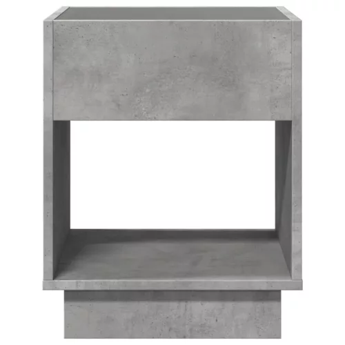 Betonszürke végtelen hatású LED-es dohányzóasztal 40x40x50 cm