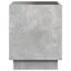 Betonszürke végtelen hatású LED-es dohányzóasztal 40x40x50 cm