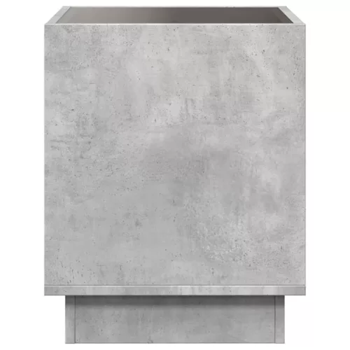 Betonszürke végtelen hatású LED-es dohányzóasztal 40x40x50 cm