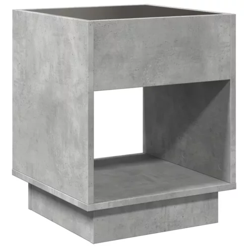 Betonszürke végtelen hatású LED-es dohányzóasztal 40x40x50 cm