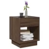 Barna tölgy végtelen hatású LED-es dohányzóasztal 40x40x50 cm