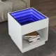 Fehér végtelen hatású LED-es dohányzóasztal 50 x 50 x 50 cm