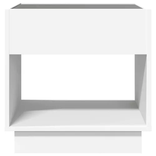 Fehér végtelen hatású LED-es dohányzóasztal 50 x 50 x 50 cm