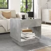 Betonszürke végtelen hatású LED-es dohányzóasztal 50x50x50 cm