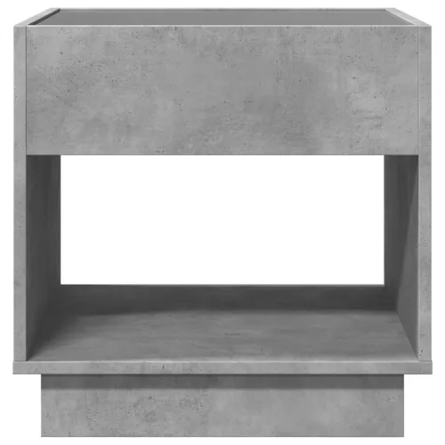 Betonszürke végtelen hatású LED-es dohányzóasztal 50x50x50 cm