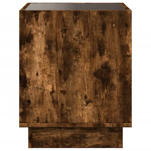 Füstös tölgy végtelen hatású LED-es dohányzóasztal 50x50x50 cm