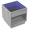 Szürke sonoma végtelen hatású LED-es dohányzóasztal 50x50x50 cm