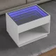 Fehér végtelen hatású LED-es dohányzóasztal 70 x 50 x 50 cm