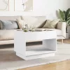 Fehér végtelen hatású LED-es dohányzóasztal 70 x 50 x 50 cm