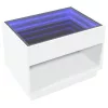 Fehér végtelen hatású LED-es dohányzóasztal 70 x 50 x 50 cm