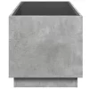 Betonszürke végtelen hatású LED-es dohányzóasztal 70x50x50 cm