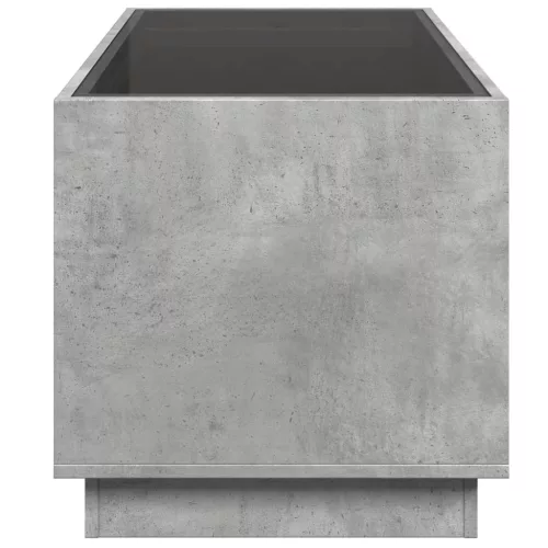 Betonszürke végtelen hatású LED-es dohányzóasztal 70x50x50 cm