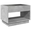 Betonszürke végtelen hatású LED-es dohányzóasztal 70x50x50 cm