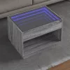 Szürke sonoma végtelen hatású LED-es dohányzóasztal 70x50x50 cm