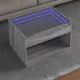 Szürke sonoma végtelen hatású LED-es dohányzóasztal 70x50x50 cm
