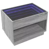 Szürke sonoma végtelen hatású LED-es dohányzóasztal 70x50x50 cm