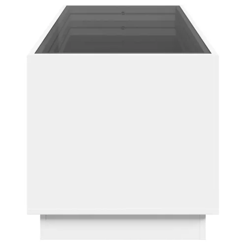 Fehér végtelen hatású LED-es dohányzóasztal 70 x 50 x 50 cm