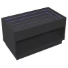 Fekete végtelen hatású LED-es dohányzóasztal 90 x 50 x 50 cm