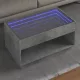 Betonszürke végtelen hatású LED-es dohányzóasztal 90x50x50 cm
