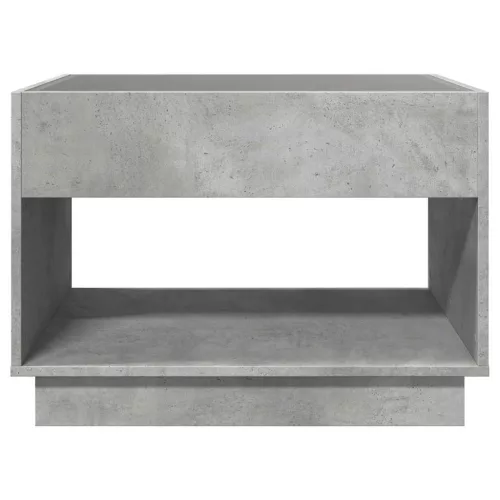 Betonszürke végtelen hatású LED-es dohányzóasztal 90x50x50 cm