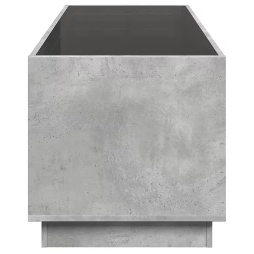 Betonszürke végtelen hatású LED-es dohányzóasztal 90x50x50 cm
