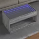 Szürke sonoma végtelen hatású LED-es dohányzóasztal 90x50x50 cm