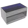 Szürke sonoma végtelen hatású LED-es dohányzóasztal 90x50x50 cm