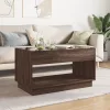 Barna tölgy végtelen hatású LED-es dohányzóasztal 90x50x50 cm