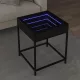 Fekete végtelen hatású LED-es dohányzóasztal 40 x 40 x 51 cm