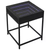 Fekete végtelen hatású LED-es dohányzóasztal 40 x 40 x 51 cm