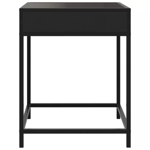 Fekete végtelen hatású LED-es dohányzóasztal 40 x 40 x 51 cm