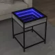 Szürke sonoma végtelen hatású LED-es dohányzóasztal 40x40x51 cm