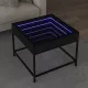 Fekete végtelen hatású LED-es dohányzóasztal 50 x 50 x 41 cm