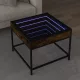 Füstös tölgy végtelen hatású LED-es dohányzóasztal 50x50x41 cm