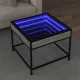 Szürke sonoma végtelen hatású LED-es dohányzóasztal 50x50x41 cm