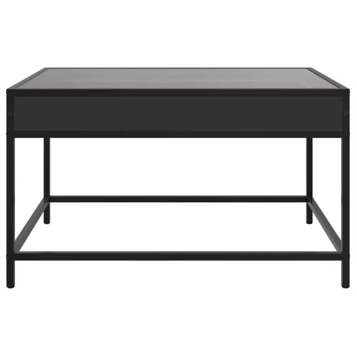 Fekete végtelen hatású LED-es dohányzóasztal 70 x 50 x 41 cm