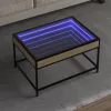 Sonoma tölgy végtelen hatású LED-es dohányzóasztal 70x50x41 cm