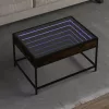 Füstös tölgy végtelen hatású LED-es dohányzóasztal 70x50x41 cm