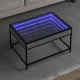 Szürke sonoma végtelen hatású LED-es dohányzóasztal 70x50x41 cm