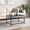 Szürke sonoma végtelen hatású LED-es dohányzóasztal 70x50x41 cm