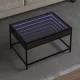 Barna tölgy végtelen hatású LED-es dohányzóasztal 70x50x41 cm