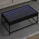 Fekete végtelen hatású LED-es dohányzóasztal 90 x 50 x 41 cm