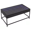 Fekete végtelen hatású LED-es dohányzóasztal 90 x 50 x 41 cm