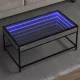 Szürke sonoma végtelen hatású LED-es dohányzóasztal 90x50x41 cm