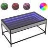 Szürke sonoma végtelen hatású LED-es dohányzóasztal 90x50x41 cm