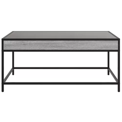 Szürke sonoma végtelen hatású LED-es dohányzóasztal 90x50x41 cm