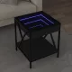 Fekete végtelen hatású LED-es dohányzóasztal 40 x 40 x 49 cm